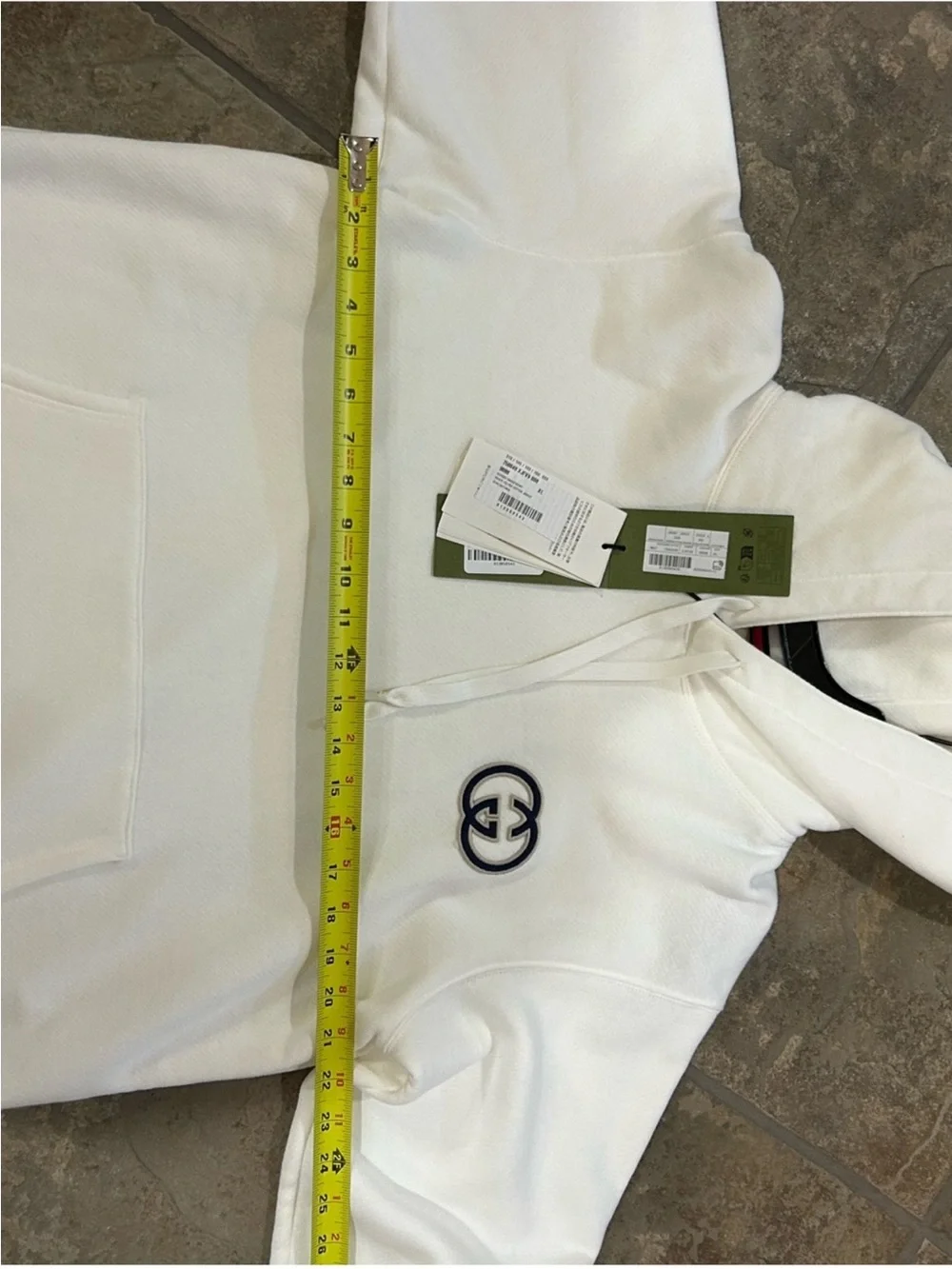 Men’s Gucci embroidered interlocking G cotton hoodie size XL made in Italy